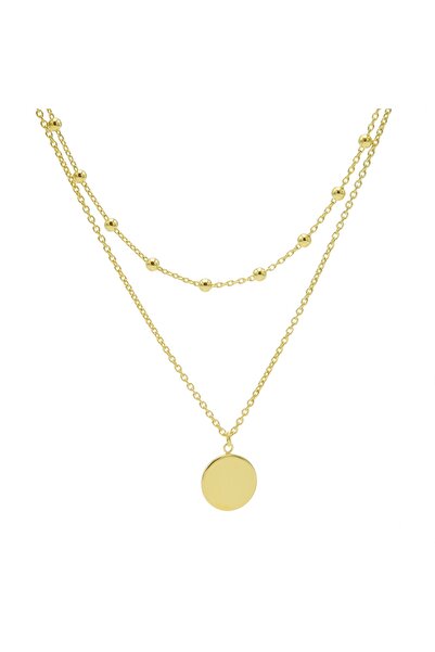 Karma Doppelte Halskette mit Punkten aus 925er Sterlingsilber T82