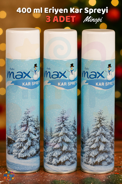 Minopi 3'lü Eriyen Kar Spreyi 200 ml Büyük Boy Düğün, Kına, Parti, Bekarlığa ...
