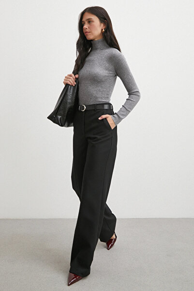 Never more High Waist Classic Trousers Black