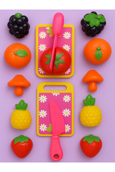 a v d a 16-Piece Velcro Educational Fruit and Vegetable Cutting Set Toy