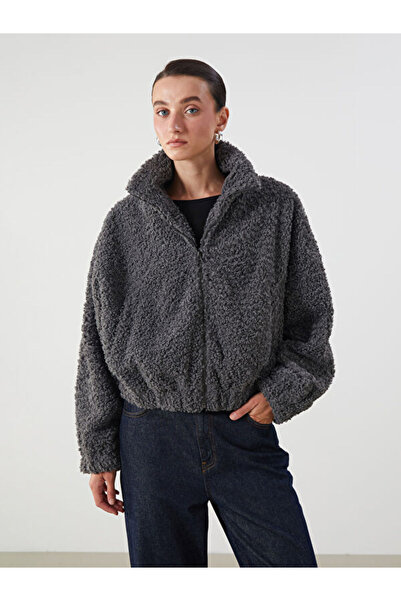 LC Waikiki Shirt Collar Women's Plush Coat