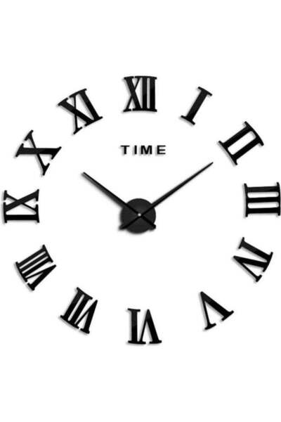 Generic 3D Wall Clock with Mirror Stickers For Home Decoration Black 60x60x3cm