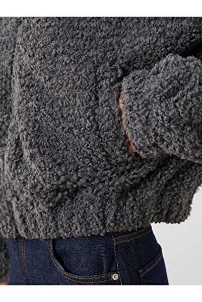 LC Waikiki Shirt Collar Women's Plush Coat