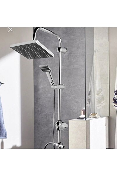 ESKAHOME Black Square Top Sprinkler Bathroom Robot Shower Set