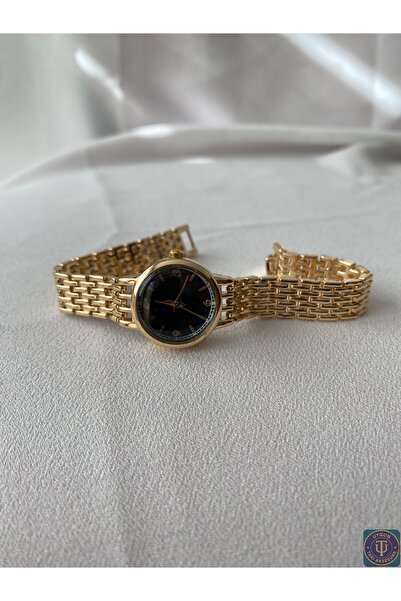uyguntakıaksesuar Gold Metal Cord Women's Wristwatch – Stylish Model with Sto...