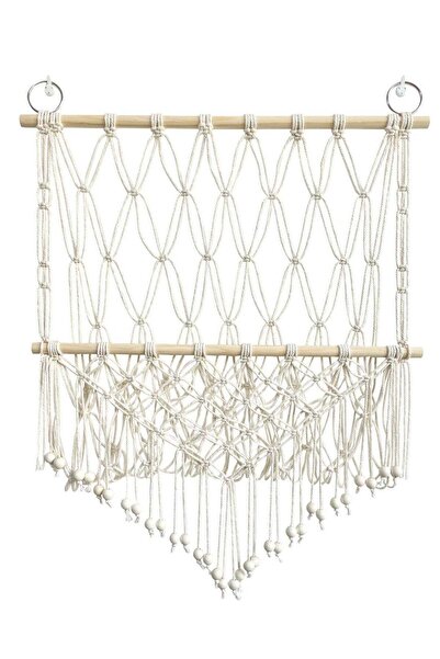 Generic Macrame Bohemian Wall Hanging Shelf, Handmade Wooden Woven Tapestries...
