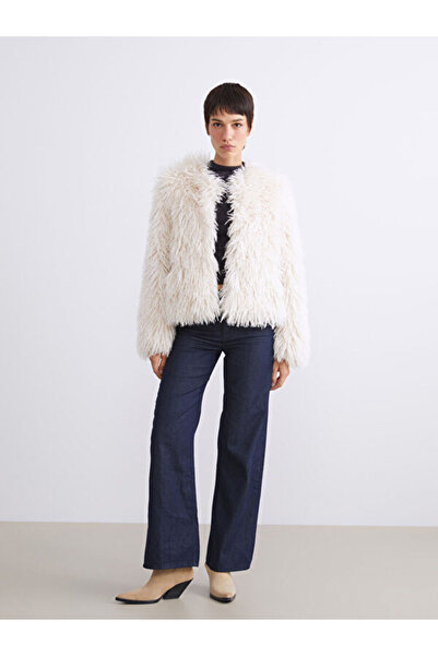 LC Waikiki Crew Neck Women's Faux Fur Coat