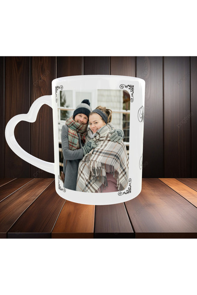 Yüksel Sevgiliye Hediye Kişiye Özel 2 resimli Süslü Köşeli isim baskılı , Kal...