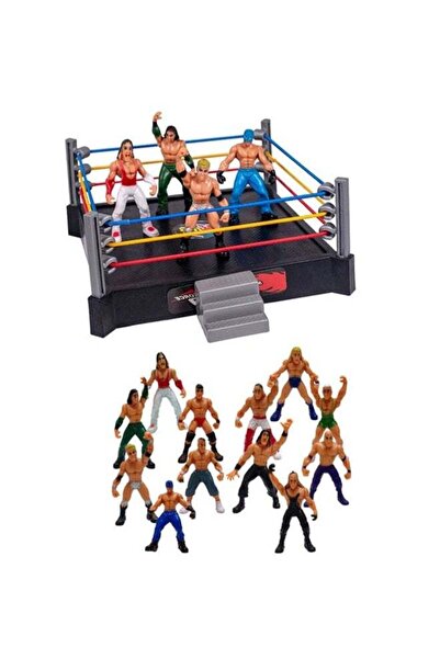 Generic Contains 12 Wrestler Doll Sets And Accessories, Four-Corner Ring Scene Model Toys