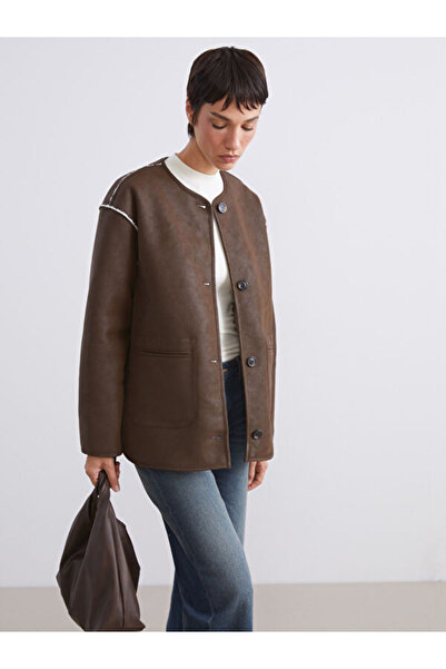 LC Waikiki Crew Neck Double-Sided Women's Coat