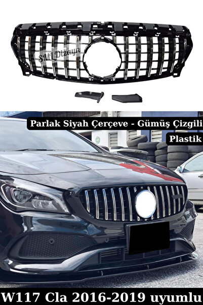 SML Dizayn 2016-2017-2018-2019 Mercedes CLA W117 Ön Panjur Böbrek Gtr Panjur Gri