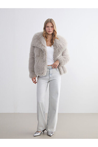 LC Waikiki Jacket Collar Women's Fur Coat