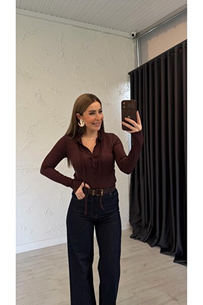 elif teke Niduysa Hooded Blouse Brown