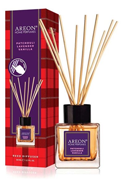 Generic فواحة أريون ريد مع أعواد البخور برائحة الباتشولي والخزامى والفانيليا والأزرق/الأحمر/الذهبي 50 مل