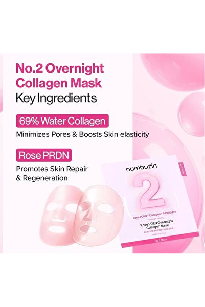 Numbuzin [Numbuzin] No.2 Rose PDRN Kolajen Dolgunlaştırıcı Kağıt Maske(1 Adet...