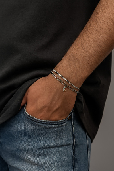 ruvelu Kişiye Özel Harfli bileklik seti, Kararmaz Çelik , Hediyelik , Sevgili, Arkadaş Bilekliği