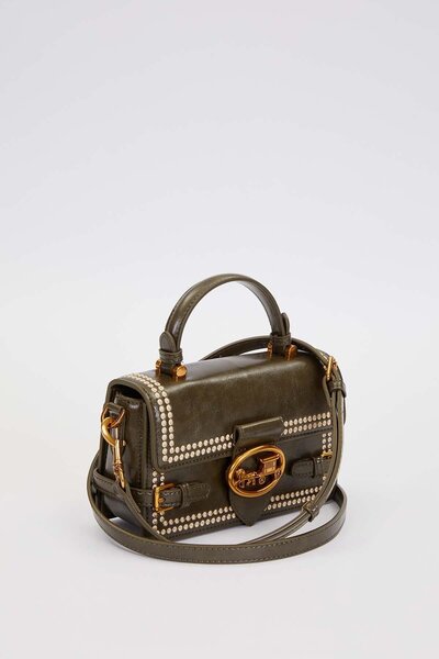 Levidor Green double belt view handbag