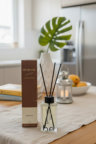 Benevole Mango Bambu Çubuklu Oda Kokusu Şık Cam Şişe, Uzun Süre Kalıcı Ferahl...