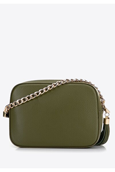 Wittchen Geantă de damă din piele tip box cu lanț, verde, piele