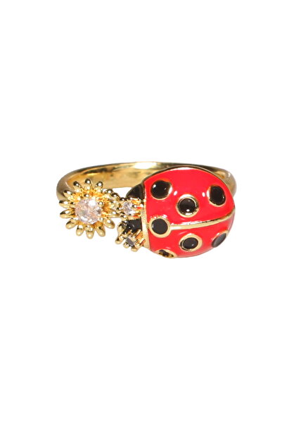 mos&more Steel Rotating Ladybug Adjustable Stylish Ring