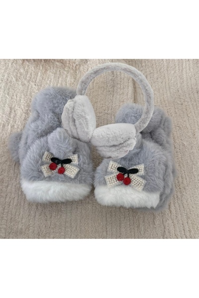 ALYA PARTİ Yılbaşına Özel Tasarım Hediyelik Bol Tüylü Eldiven Ve Kulaklık