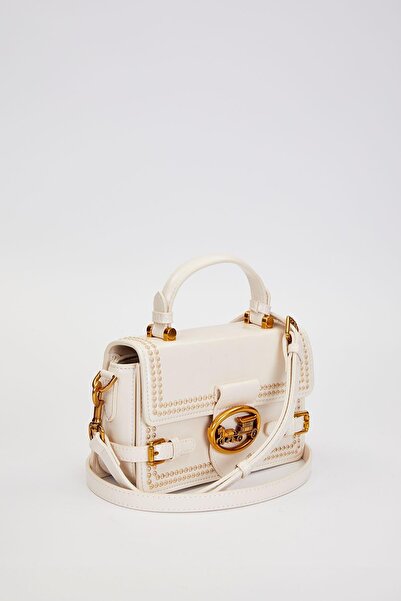 Levidor Cream Double Belt Look Handbag