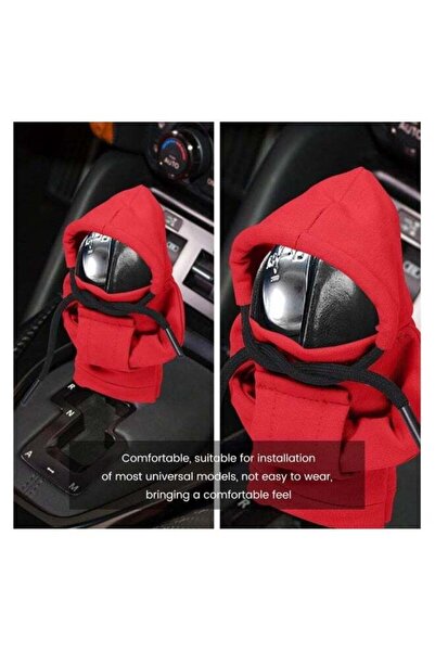 Generic Car Gear Shift Knob Cover - Universal Hoodie Style (Red)
