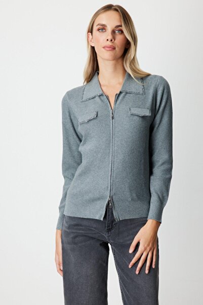 Onteks 65926 Cardigan with Pocket Covers and Zipper