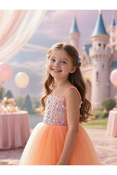 Lunas tekstil Payetli Kabarık Tüllü Elbise