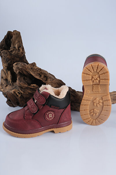 Remind Wool and Fur Inside Girls Boys Unisex Baby Kids Rain Snow Winter Velcro Boots Shoes