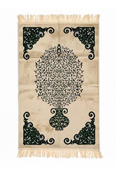 Öz Kadife Velvet Glitter Woven Prayer Rug – Dowry, Gift, Present, Stylish and...
