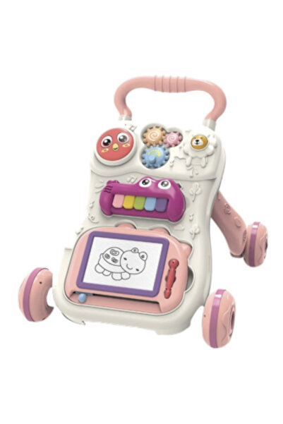 Krista Antemergator interactiv cu activități, pian și tabletă de scris, P05, roz