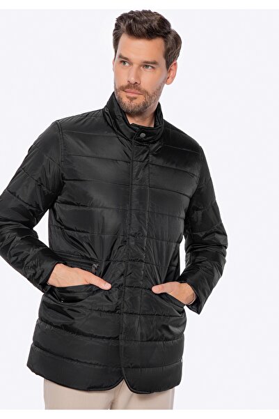 Wittchen Jachetă matlasată neagră din nailon pentru bărbați
