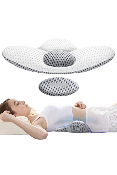 varioshop Orthopedic Lumbar Support Pillow, Multifunctional, Memory Foam, Ergonomic, Breathable Cove