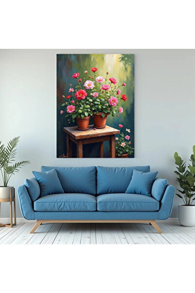 Printees Tablou - Ghivece cu flori - Canvas pe șasiu - 40x30 cm