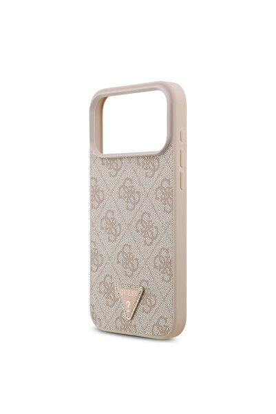 CG Mobile Guess Magsafe 4G Pu Leather Case With Triangle Logo For iPhone 17 Pro Max - Pink