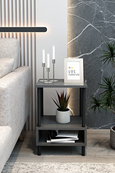 EDEN Dekoratif 2 Raflı Metal Çevir Kur Yan Sehpa Pikap Sehpası Düzenleyici Sehpa