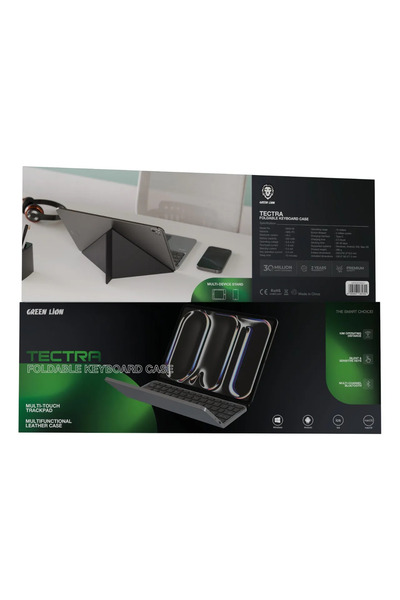 Green Lion حافظة لوحة مفاتيح قابلة للطي من تيكترا - رمادي