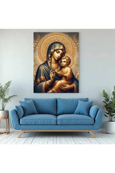 Printees Icoană - Maica cu Pruncul Sfânt - Canvas pe șasiu