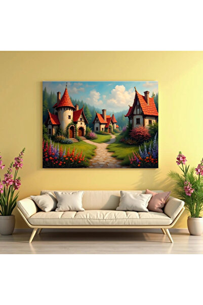 Printees Tablou - Un sat de poveste - Canvas pe șasiu