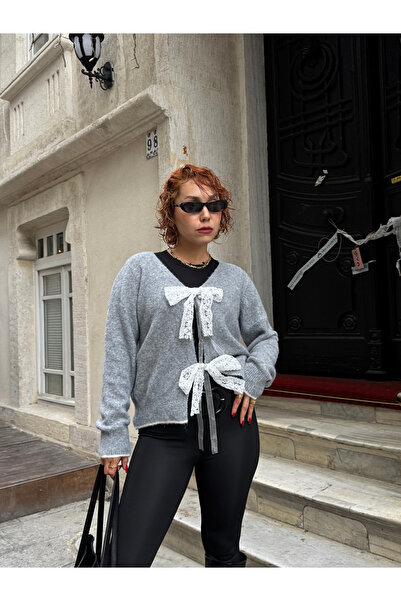 Bak'ap Преміум тренд мереживна стрічка з деталями вовняний кардиган