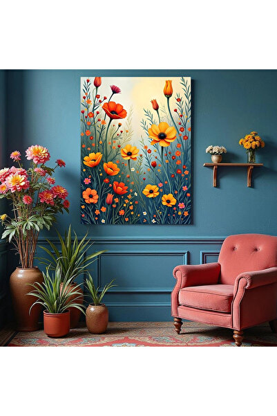 Printees Tablou - Ilustrație Flori - Canvas pe șasiu - 40x30 cm