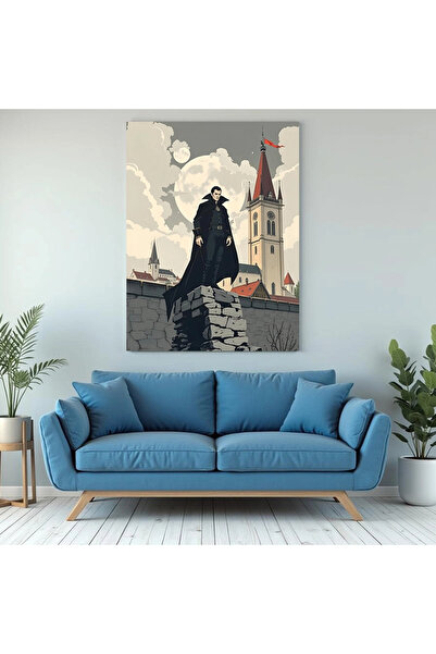 Printees Painting - Dracula on the fortress wall
