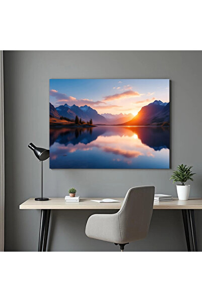 Printees Painting - Lake at sunset - Canvas on frame