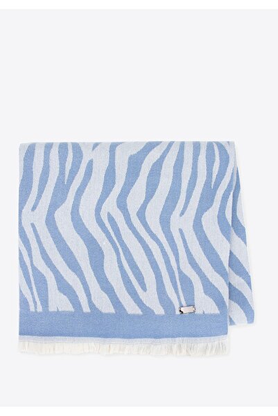 Wittchen Eșarfă zebră pentru femei, albastră și albă, din poliester