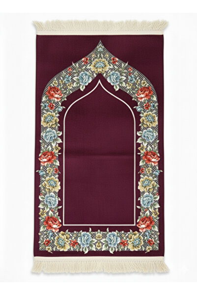 Öz Kadife Covor de rugăciune din chenille cu model floral – Design de lux pen...