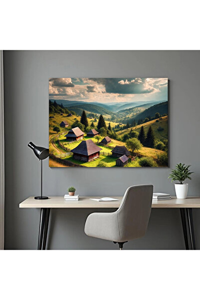 Printees Tablou - Sat de munte - Canvas pe șasiu - 40x30 cm