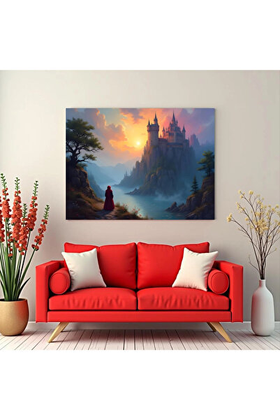 Printees Tablou - Privire către castel - Canvas pe șasiu - 40x30 cm