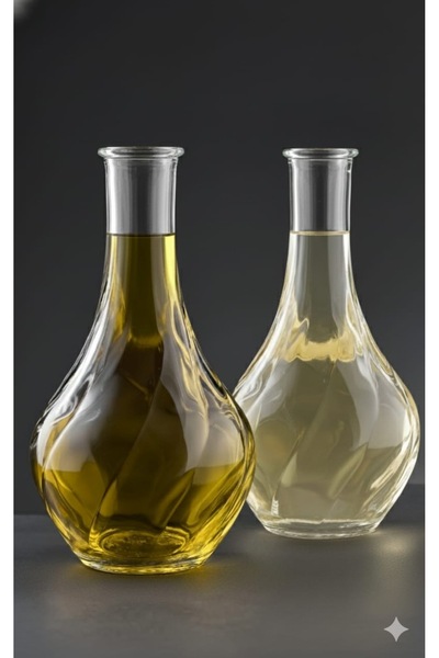 PİNK DREAM زجاجتان سعة 400 مل من زيت زهرة الجبل، زجاجة زيت زيتون، وعاء تقديم ...