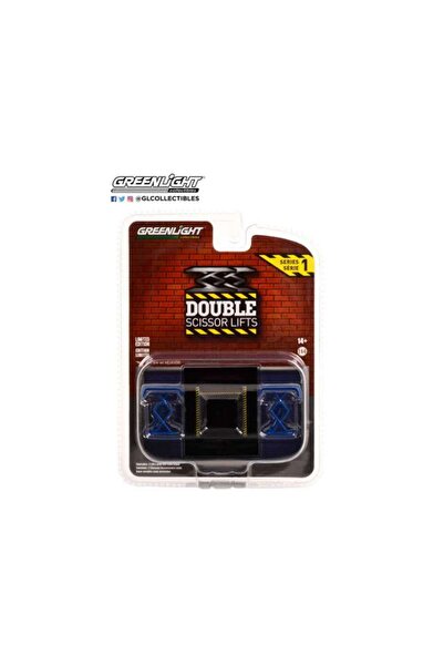 Greenlight Macheta Elevator auto Albastru, Double Scissor lifts, 1:64